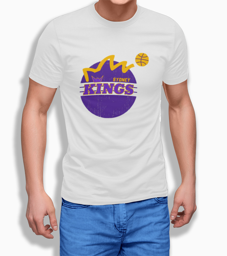 NBL Store Sydney Kings 22-23 Heritage Purple Basketball Logo Crown T-Shirt