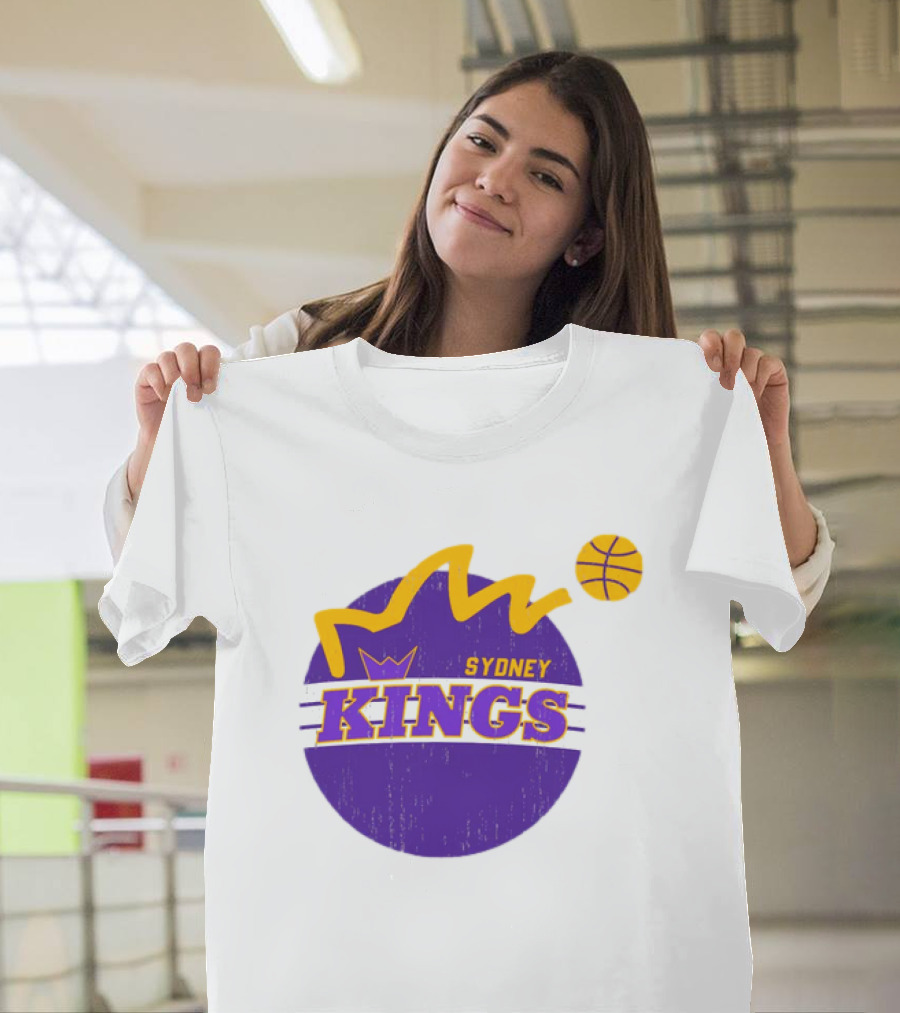 NBL Store Sydney Kings 22-23 Heritage Purple Basketball Logo Crown T-Shirt