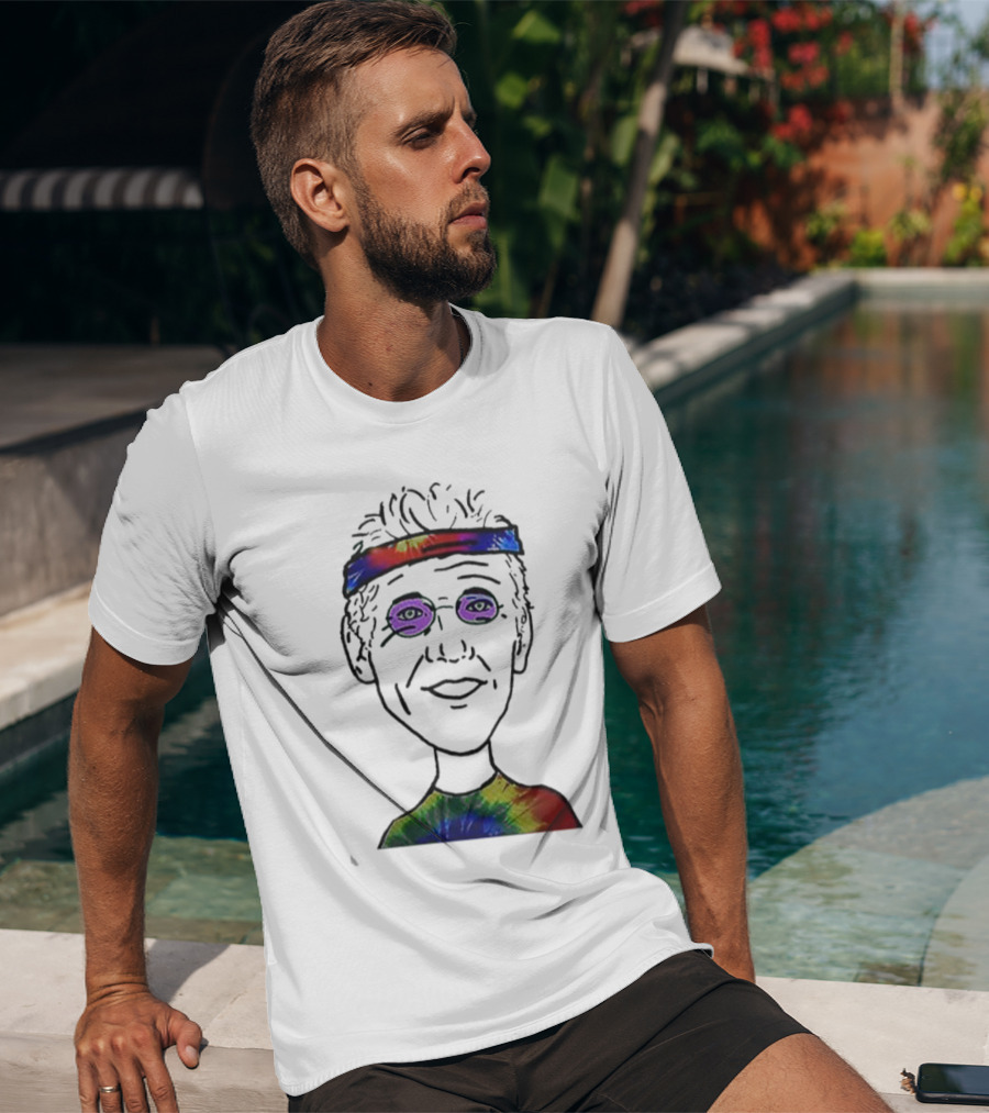 Bill Walton Tie-Dye Headband And Shirt Caricature T-Shirt