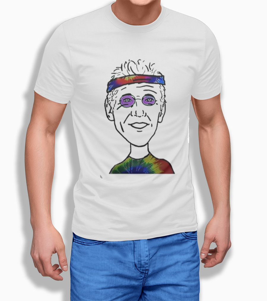 Bill Walton Tie-Dye Headband And Shirt Caricature T-Shirt