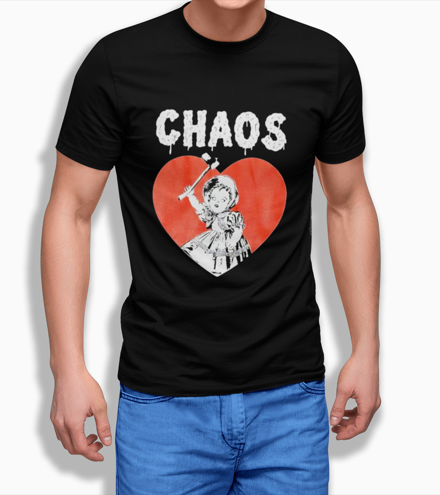 Chaos Heart With Girl Holding Bat T-Shirt