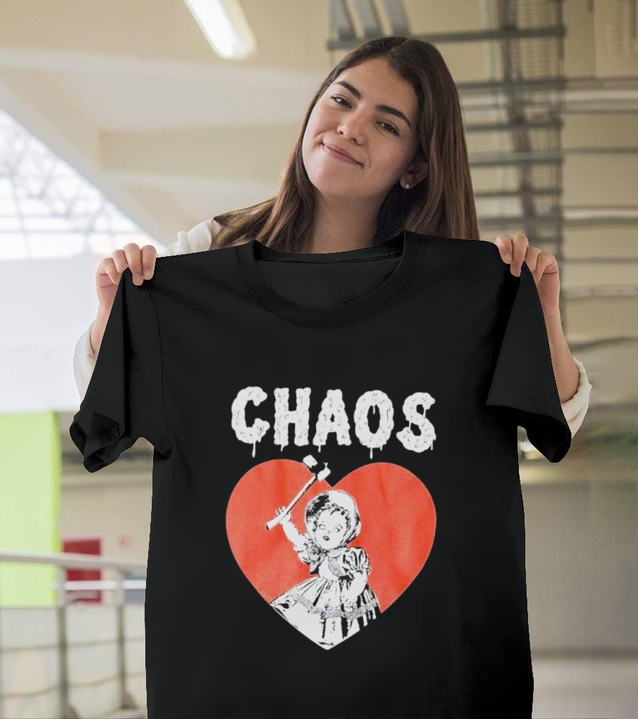 Chaos Heart With Girl Holding Bat T-Shirt