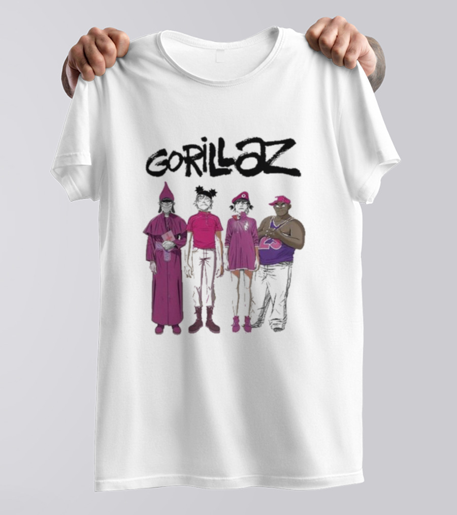 Gorillaz Cracker Island Group Art Standing Characters T-Shirt