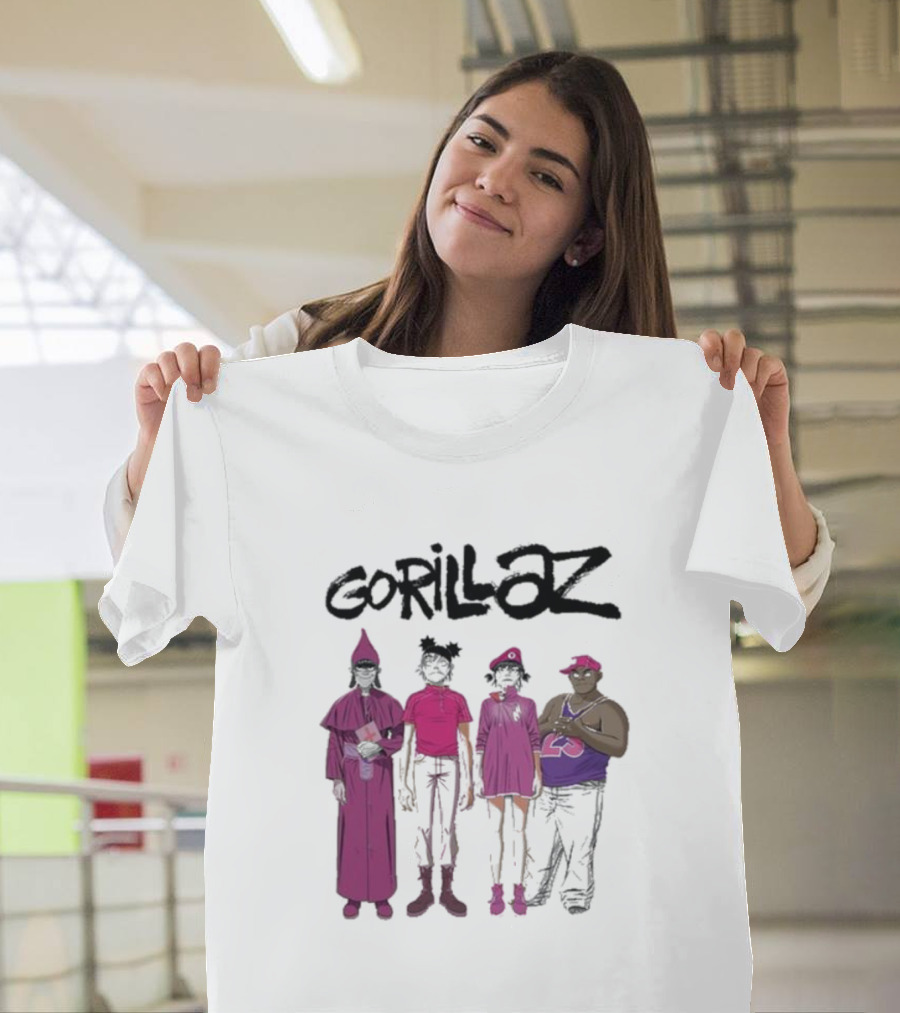 Gorillaz Cracker Island Group Art Standing Characters T-Shirt