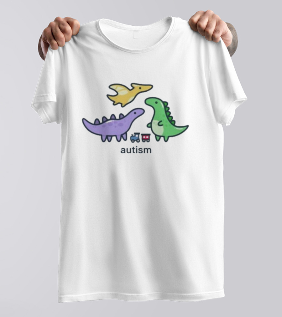 Eveoart Autistic Drip Dinosaur Autism Train T-Shirt