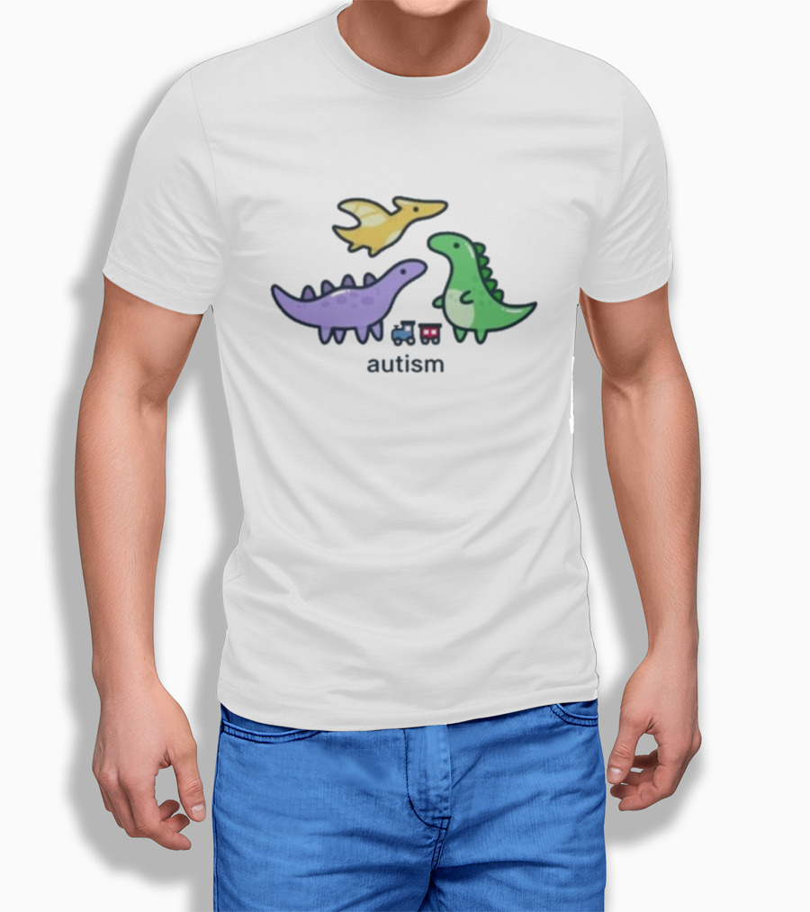Eveoart Autistic Drip Dinosaur Autism Train T-Shirt