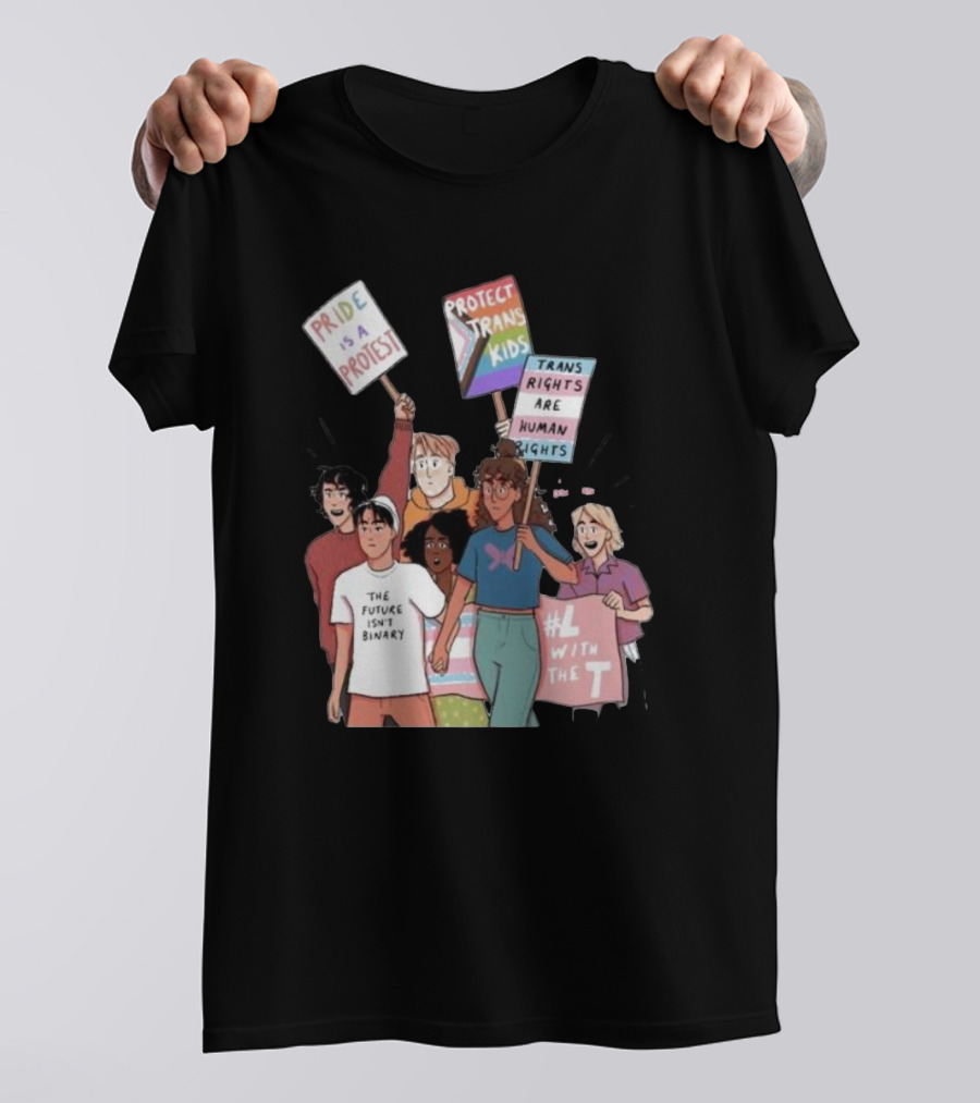 Heartstopper Pride Protest The Future Isn't Binary Protect Trans Kids Rights T-Shirt