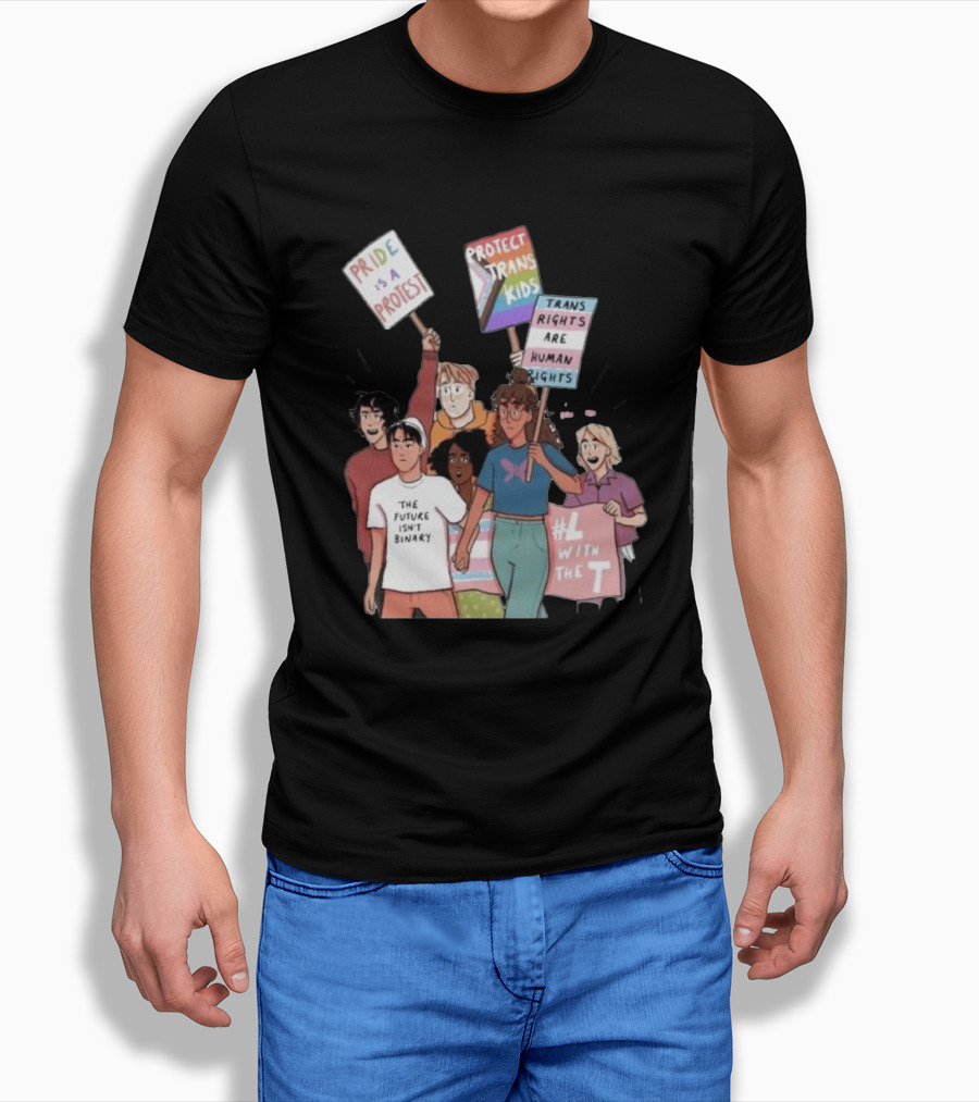Heartstopper Pride Protest The Future Isn't Binary Protect Trans Kids Rights T-Shirt