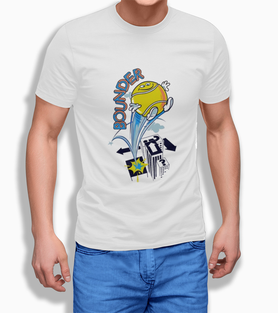 BOUNDING YELLOW CHARACTER ROOFTOP ADVENTURE T-Shirt