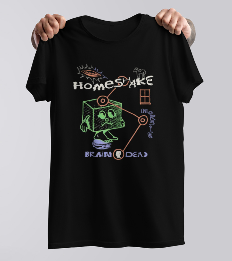 Brain Dead X Homeshake Horsie UFO Cube Brain Connection T-Shirt
