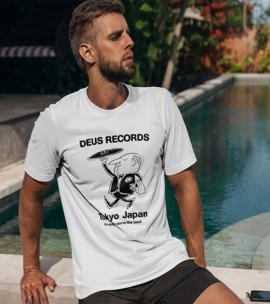 Deus Records Tokyo Japan We Only Serve The Best Vinyl Character T-Shirt