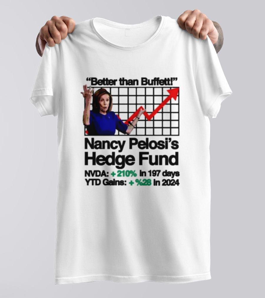 Better Than Buffett Nancy Pelosi's Hedge Fund NVDA Gains 210 Percent YTD T-Shirt