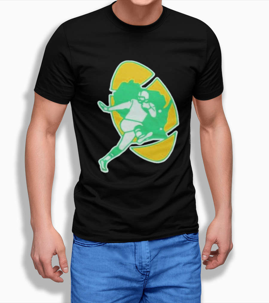 Green Bay Packers Alt Logo 1956 Retro Football Player Emblem T-Shirt