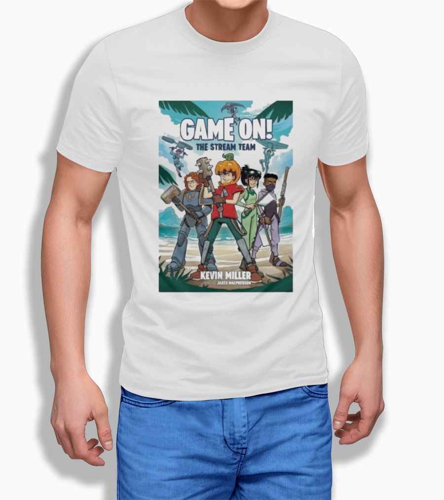 GAME ON THE STREAM TEAM KEVIN MILLER JARED MACPHERSON CHARACTERS PALM TREES ADVENTURE T-Shirt
