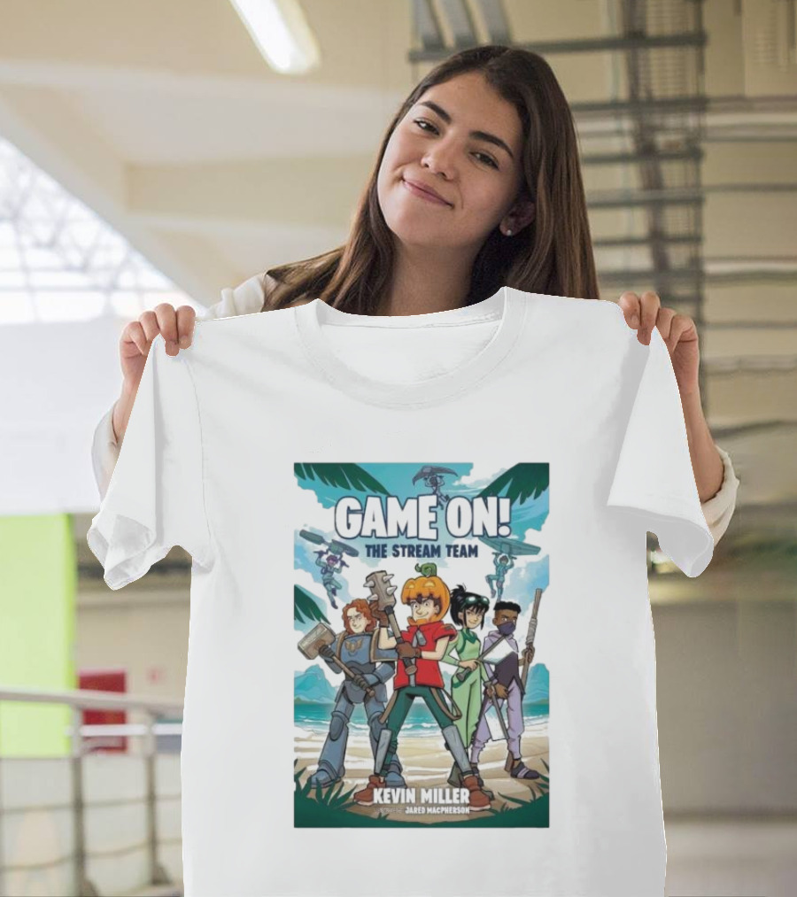 GAME ON THE STREAM TEAM KEVIN MILLER JARED MACPHERSON CHARACTERS PALM TREES ADVENTURE T-Shirt