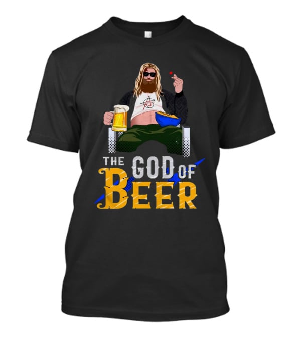 The God Of Beer Fat Thor With Sunglasses And Beer Mug T-Shirt