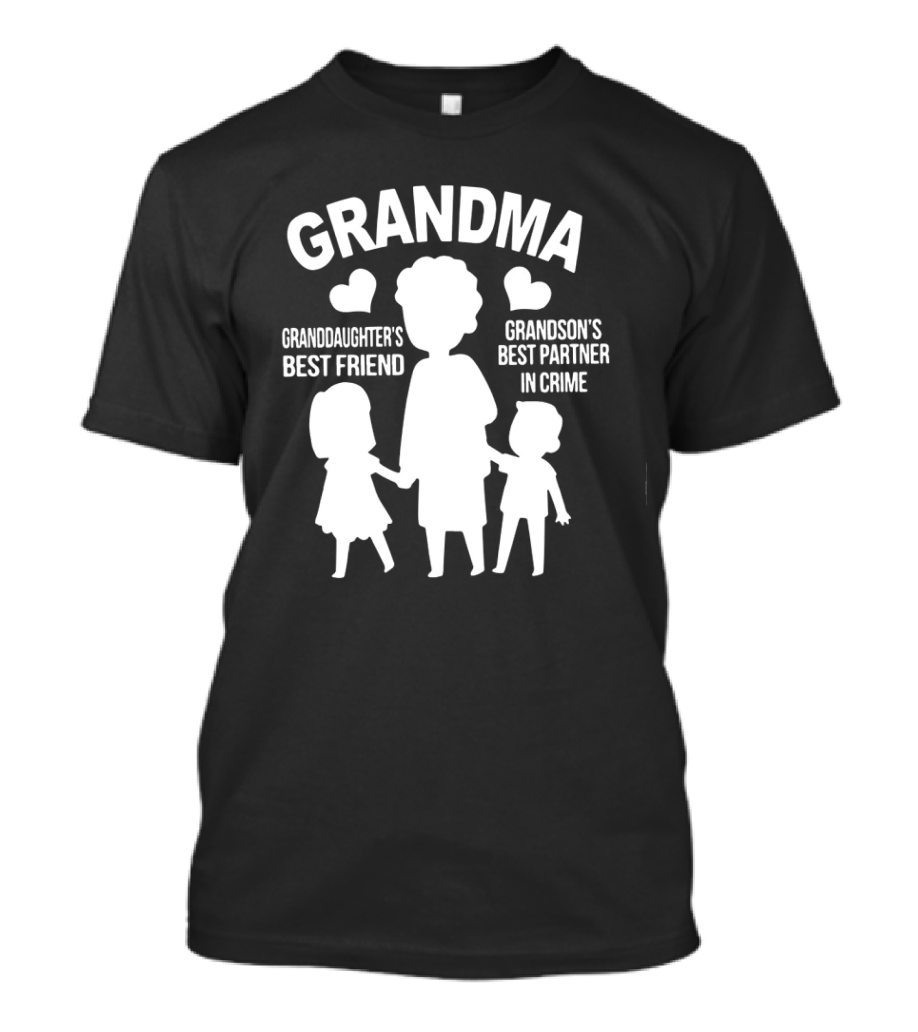 Grandma Granddaughter's Best Friend Grandson's Best Partner In Crime Hearts T-Shirt