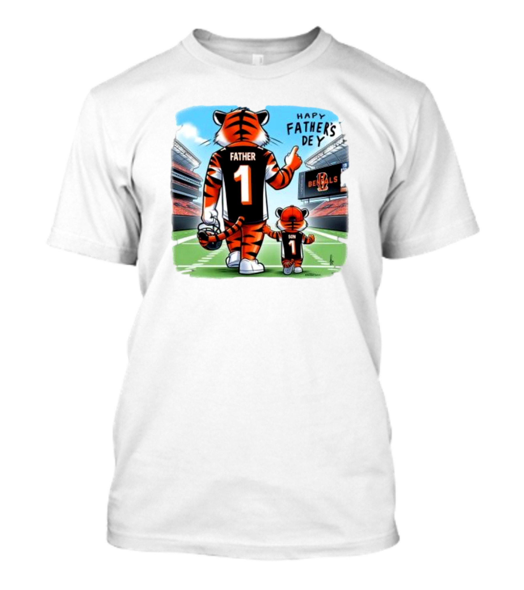 Cincinnati Bengals Mascot Father Son Happy Father’s Day T-Shirt
