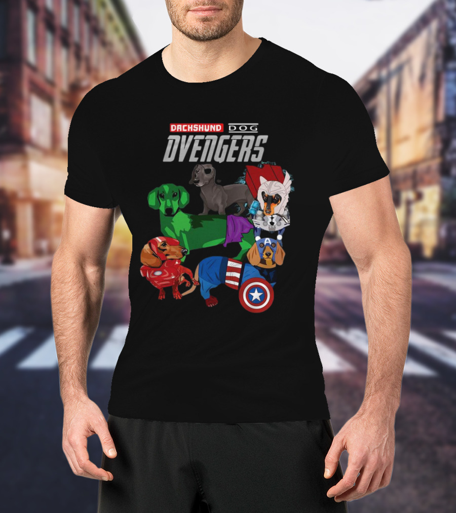 Dachshund Dog Dvengers Marvel-Inspired Hero Dogs T-Shirt