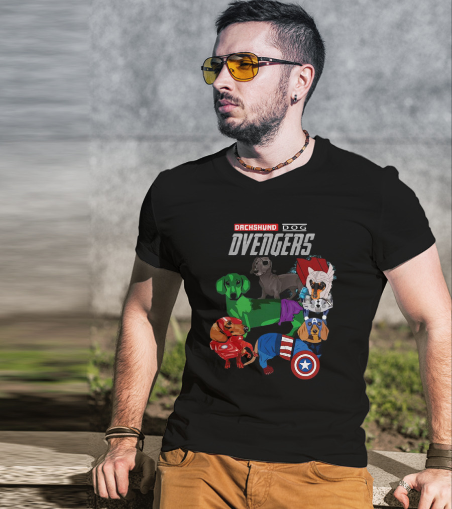Dachshund Dog Dvengers Marvel-Inspired Hero Dogs T-Shirt