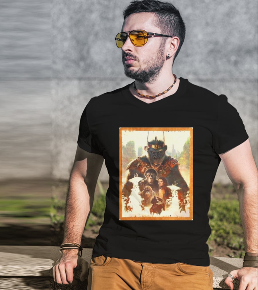 Kingdom Of The Planet Of The Apes Powerful Leadership Apes And Human Alliance T-Shirt