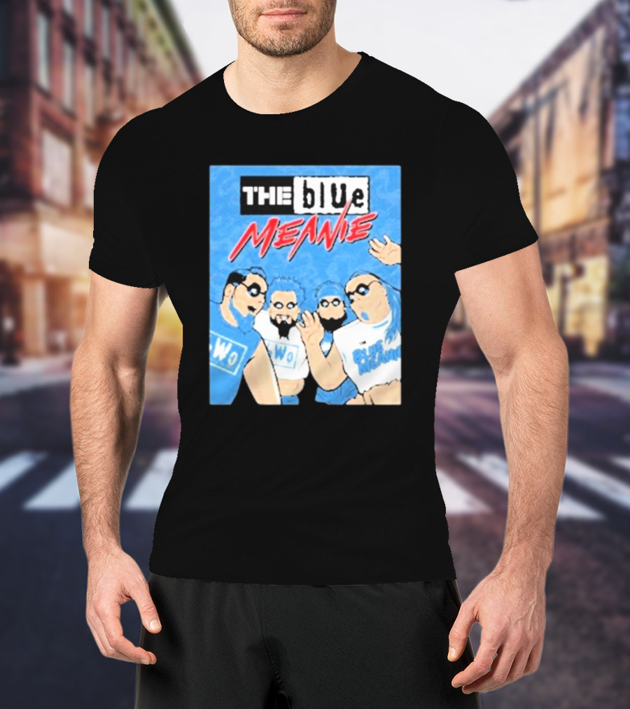 The Blue Meanie NWo Wrestling Comic Style Group T-Shirt