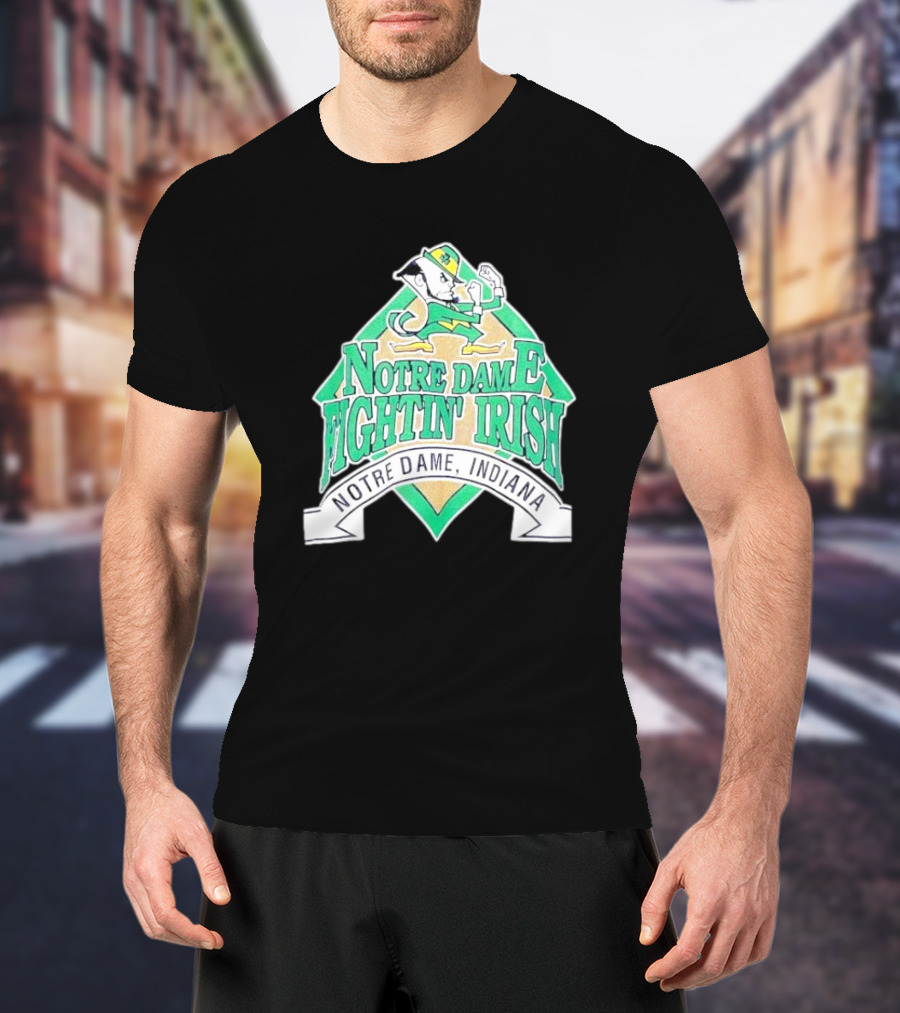 Notre Dame Fightin Irish Notre Dame Indiana Logo With Leprechaun T-Shirt