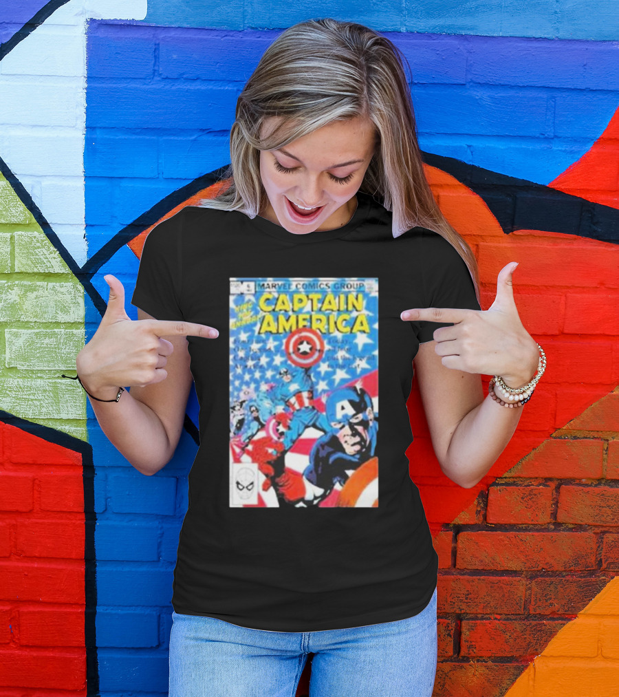 MARVEL COMICS GROUP CAPTAIN AMERICA VINTAGE COVER ROCKOFFTRADE MERCH T-Shirt