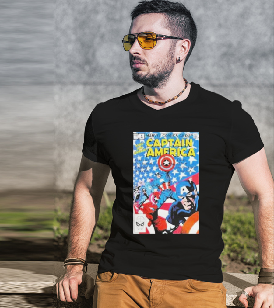 MARVEL COMICS GROUP CAPTAIN AMERICA VINTAGE COVER ROCKOFFTRADE MERCH T-Shirt
