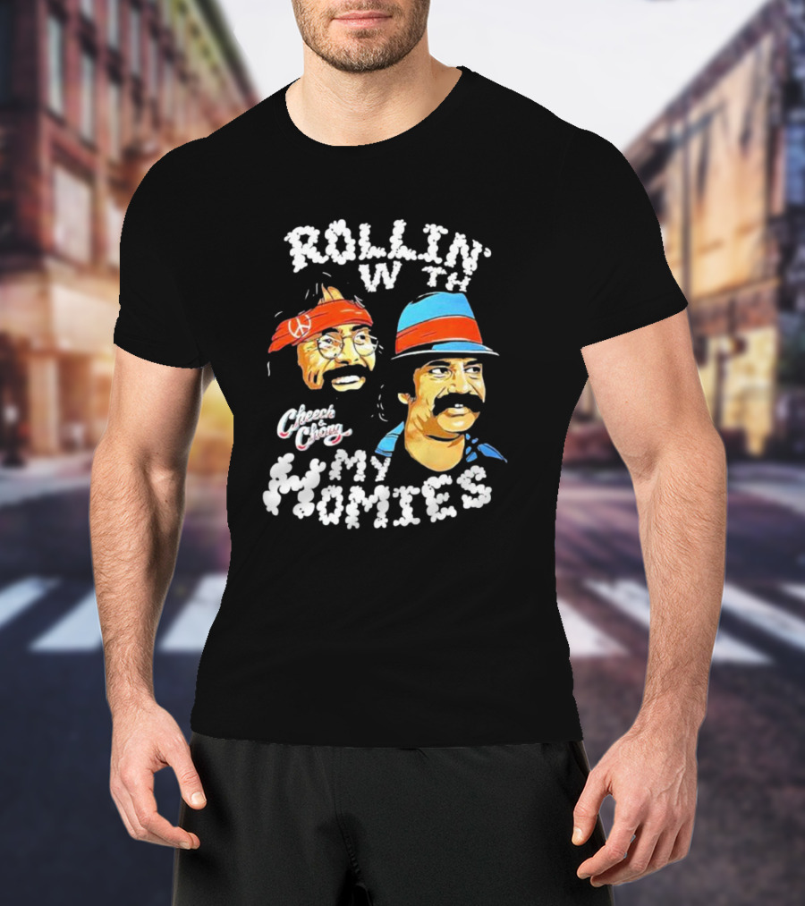 Rollin With My Homies Cheech Chong Retro Comedy Duo Iconic Look T-Shirt