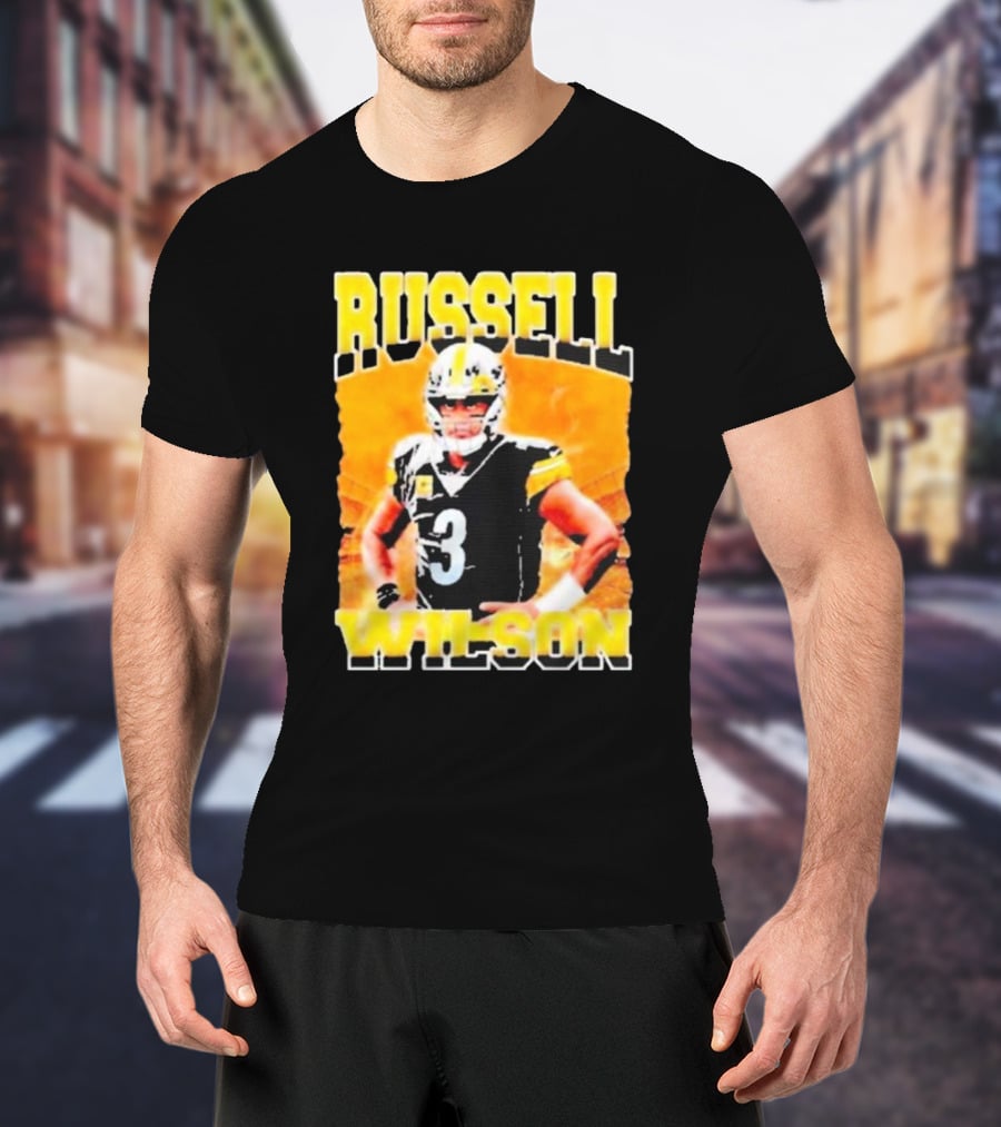 Russell Wilson Vintage Steelers Colors T-Shirt