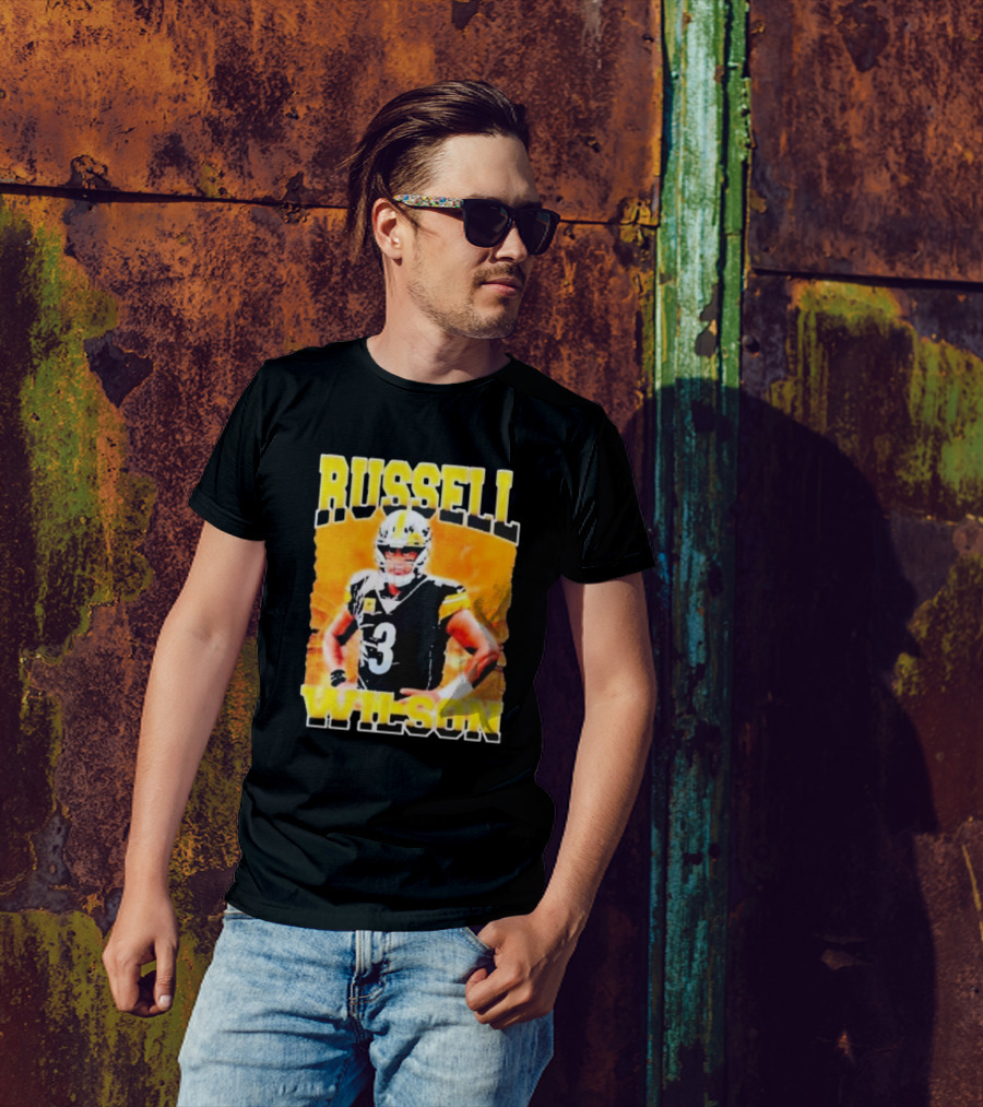 Russell Wilson Vintage Steelers Colors T-Shirt