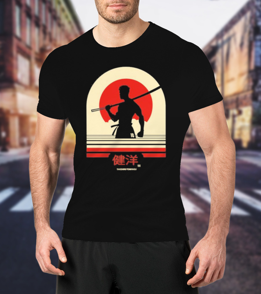 TAKEHIRO TOMIYASU 18 Retro Japanese Samurai T-Shirt