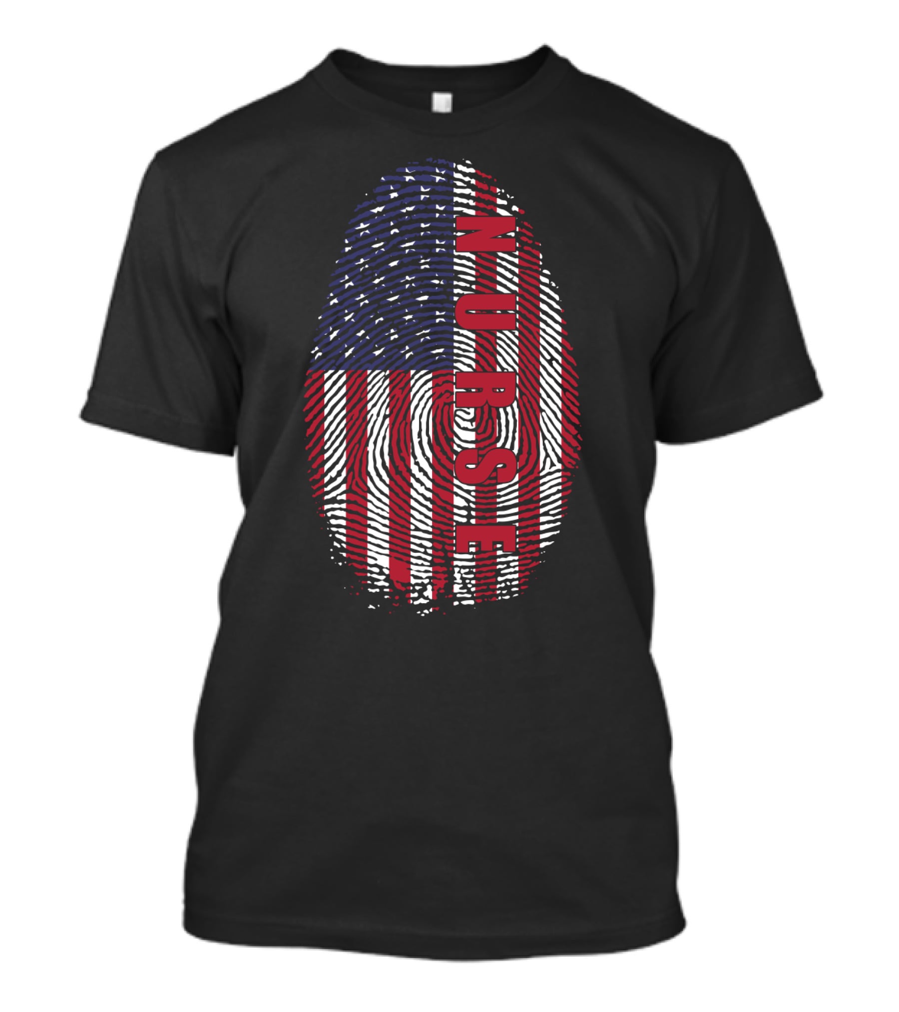 American Flag Fingerprint NURSE Patriotic T-Shirt