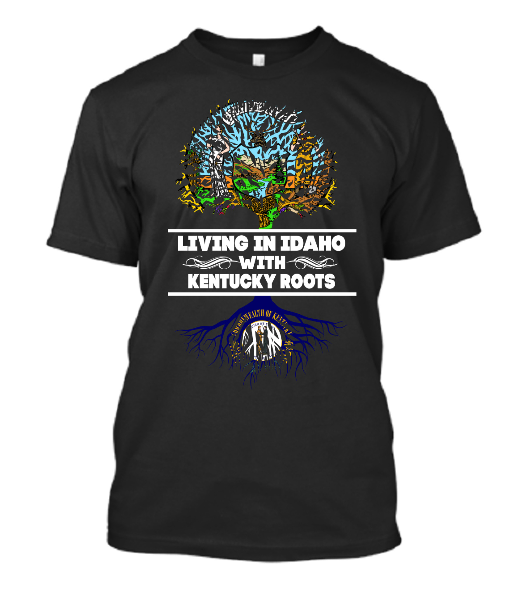 Idaho Life Blending Unique Kentucky Heritage With Commonwealth Roots Tree Symbolism T-Shirt