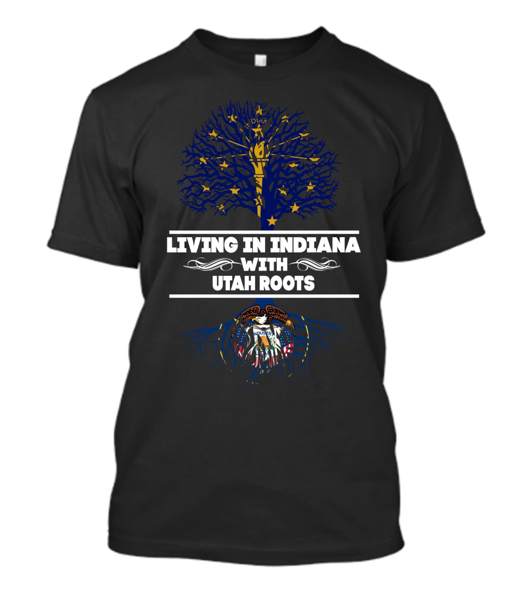 Indiana Life With Deep Utah Heritage Tree T-Shirt