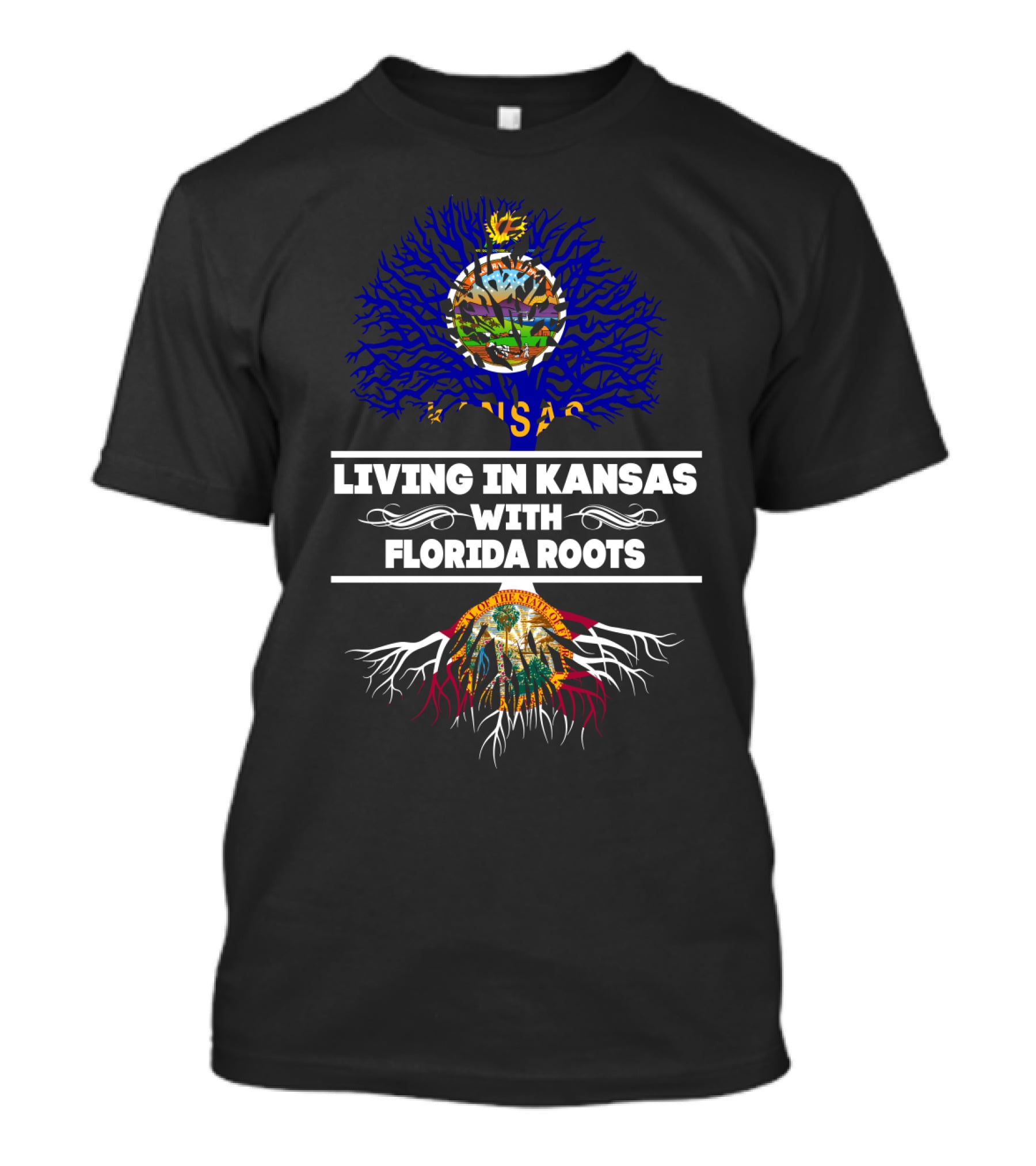 Kansas State Pride With Florida Heritage Tree Elements T-Shirt