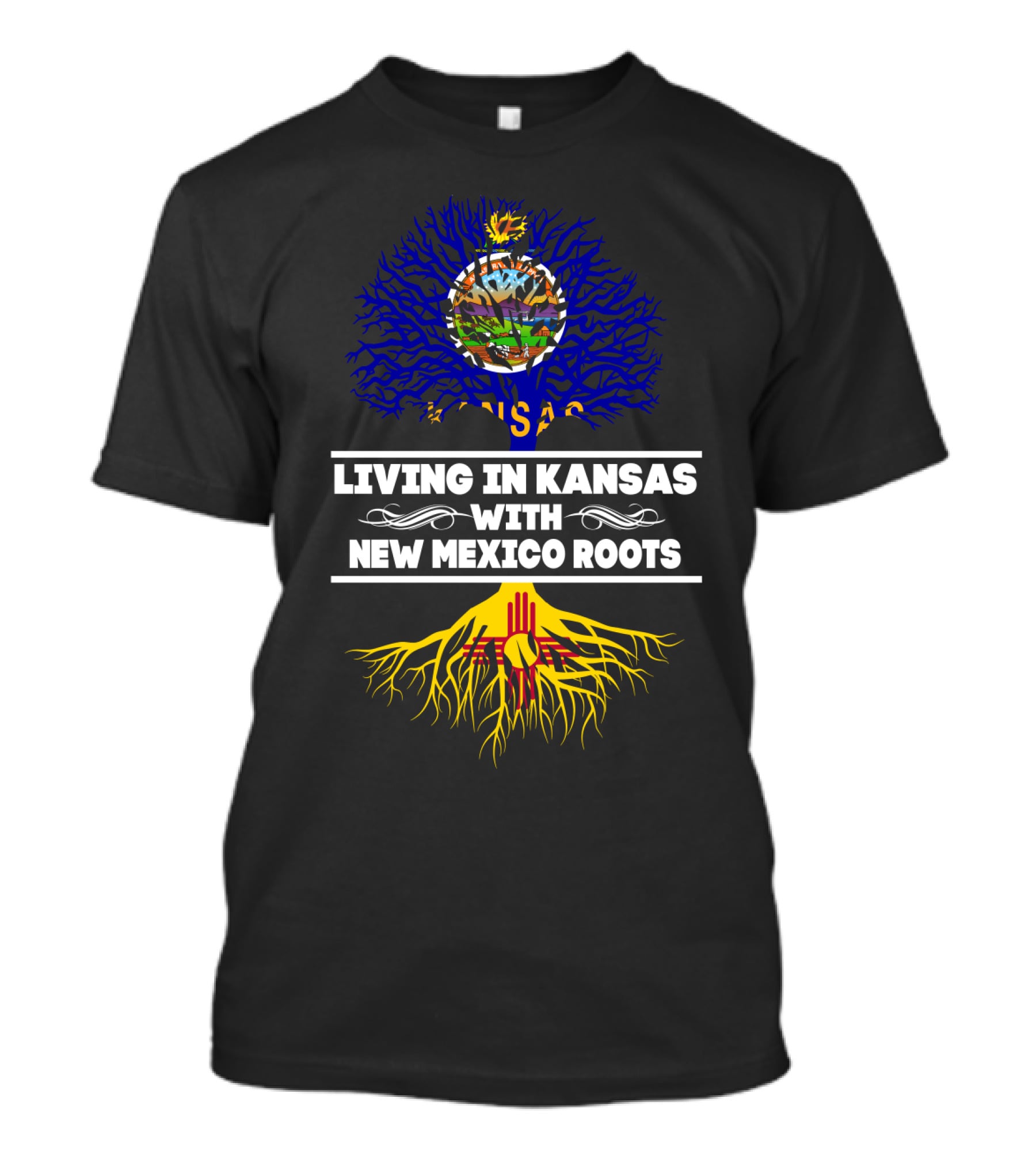 Kansas Life New Mexico Heritage Tree With State Flags T-Shirt