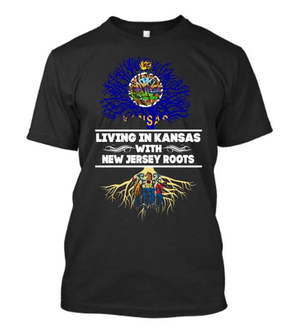Living In Kansas Embracing New Jersey Roots With State Symbols Tree T-Shirt