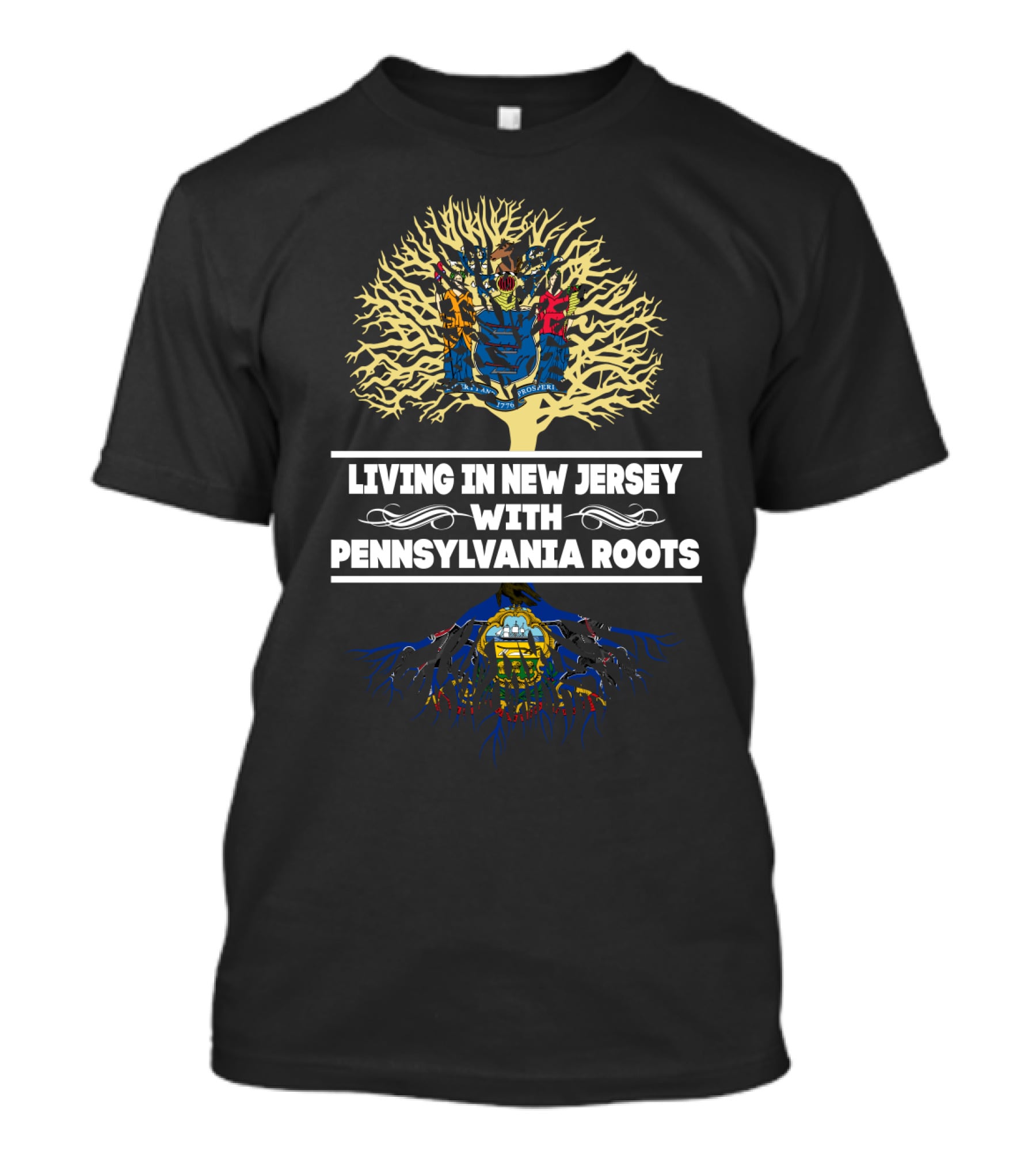 New Jersey Living Embracing Pennsylvania Ancestry Tree T-Shirt