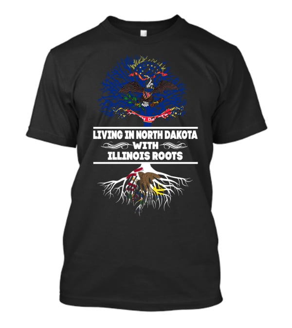 North Dakota Living Illinois Roots State Pride Heritage Tree T-Shirt