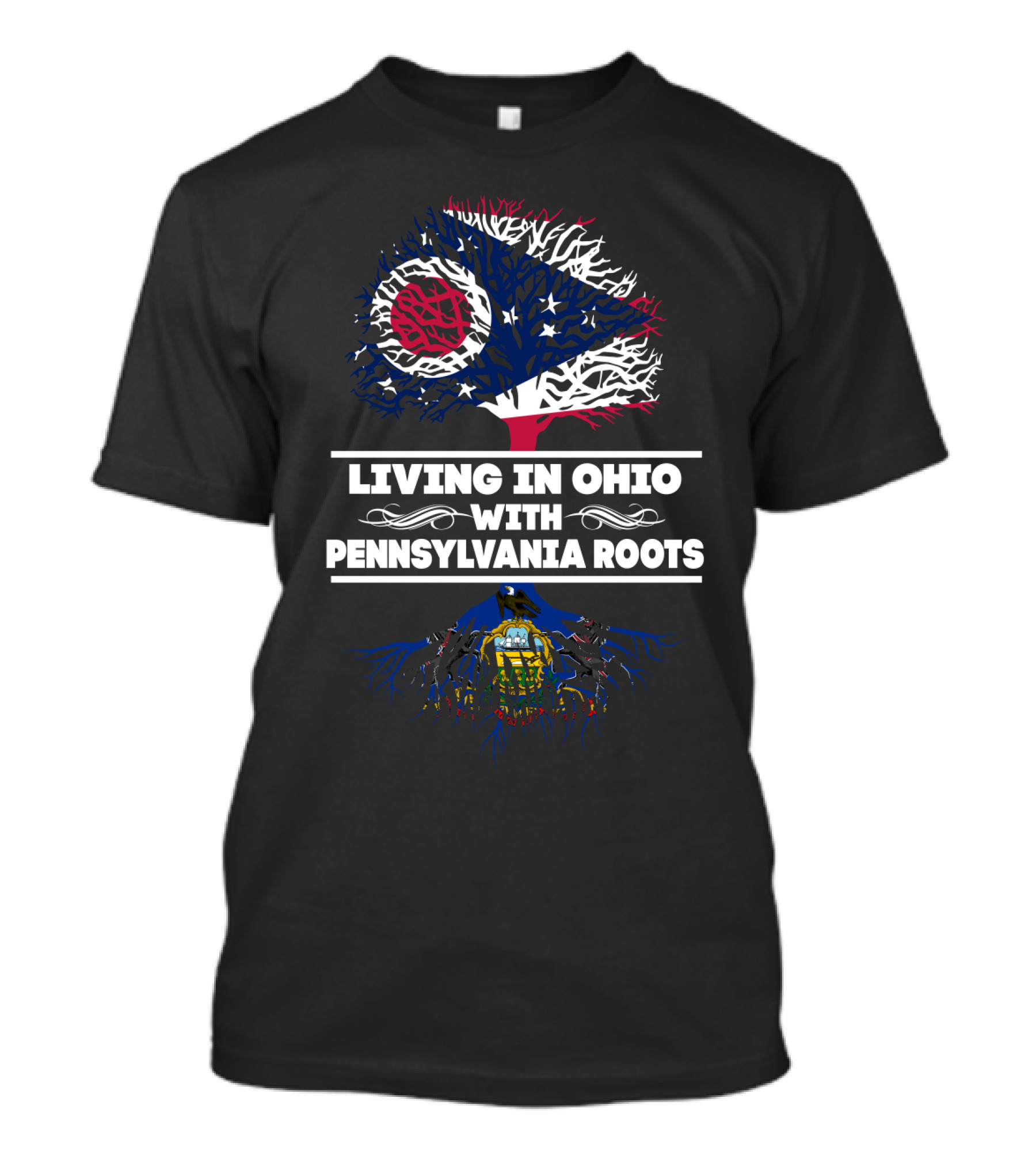 Ohio Flag Tree With Pennsylvania Roots Connection T-Shirt