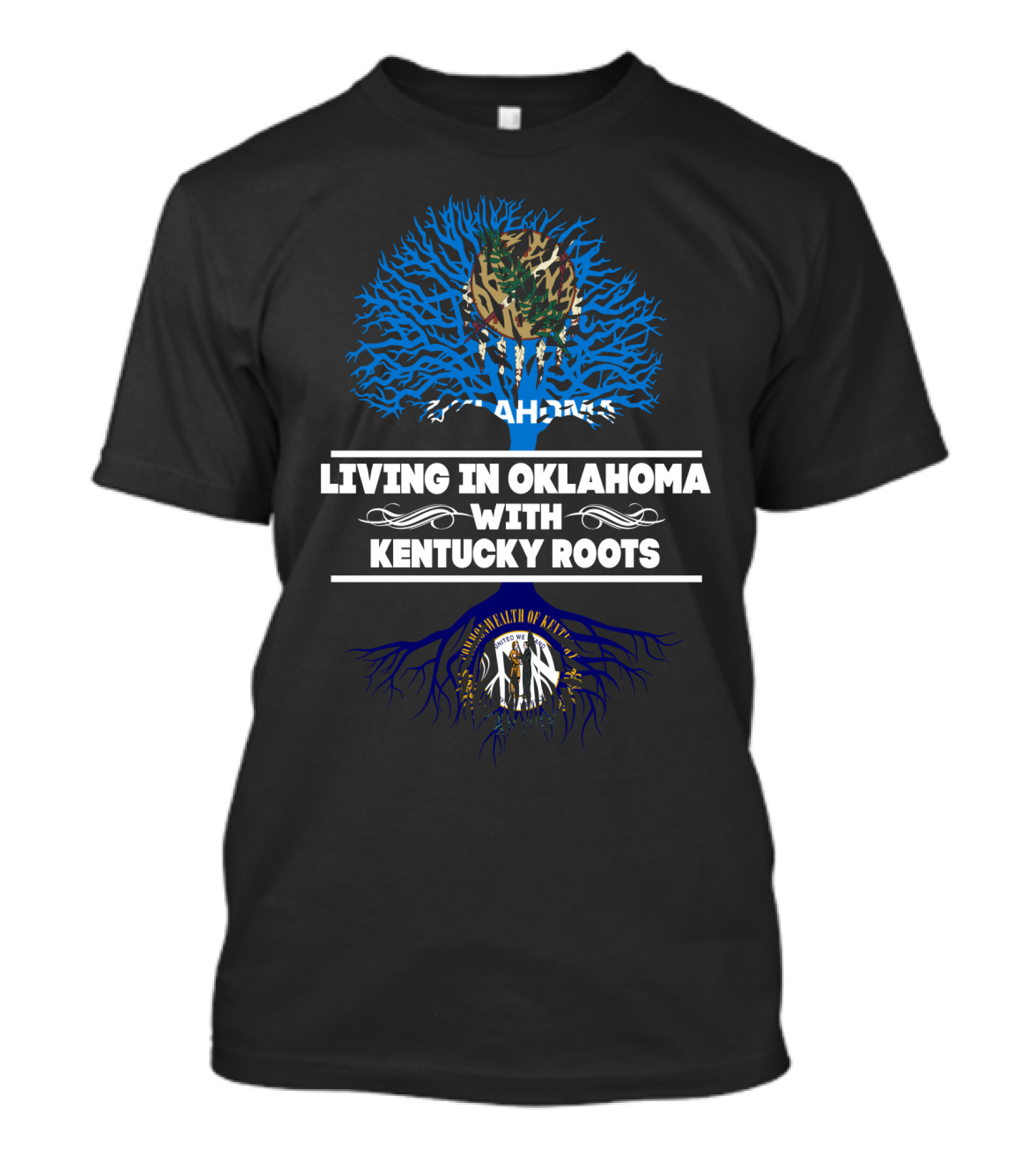 Oklahoma Life Kentucky Heritage Tree Design With State Seals T-Shirt