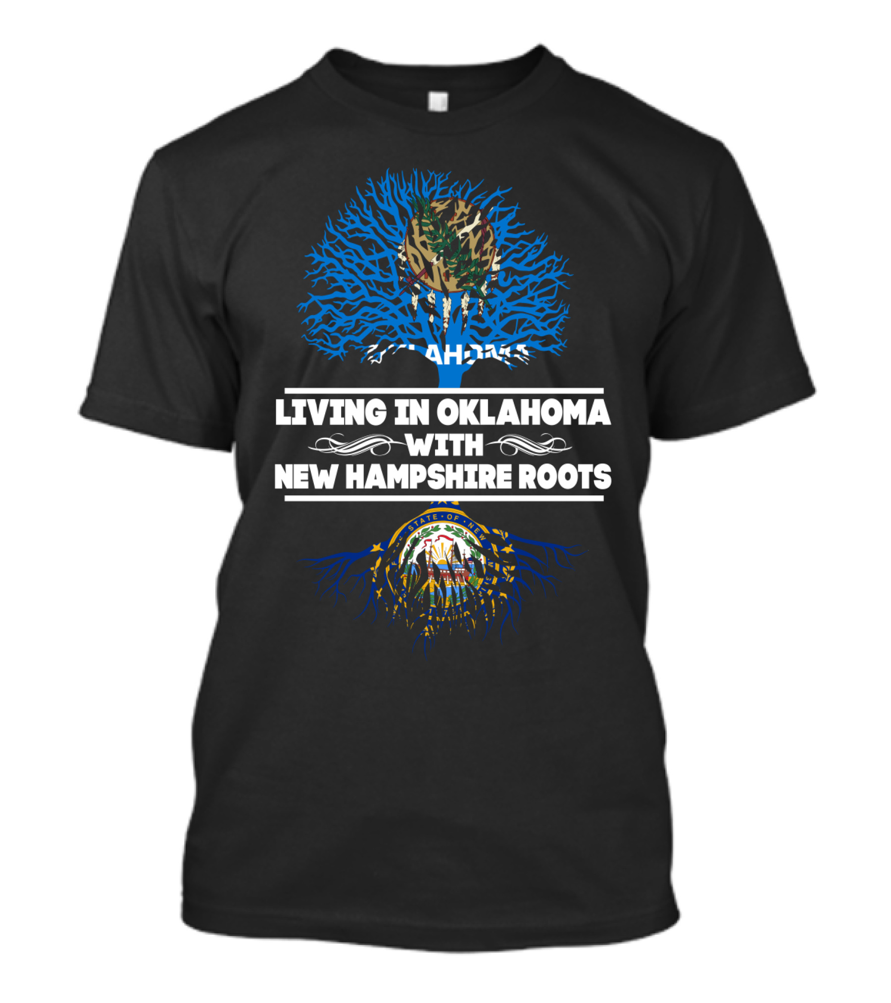Oklahoma Living With New Hampshire State Roots Tree T-Shirt