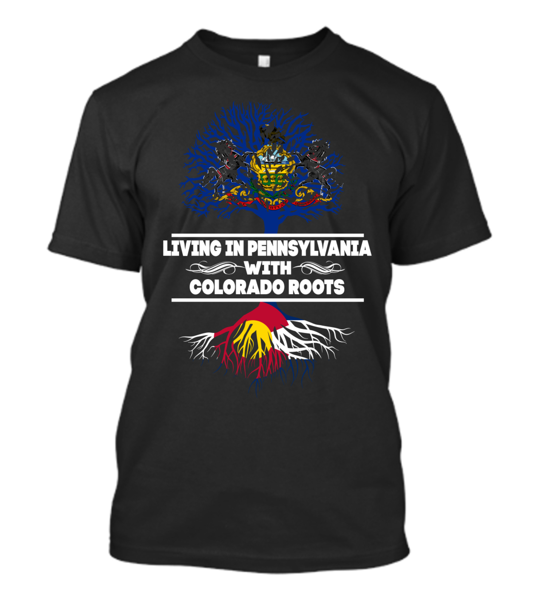 Pennsylvania Life Embracing Colorado Heritage With State Symbols And Bold Typography T-Shirt