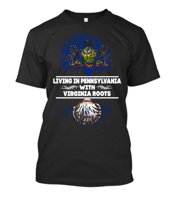 Pennsylvania Heritage With Virginia Roots Tree And State Crests T-Shirt