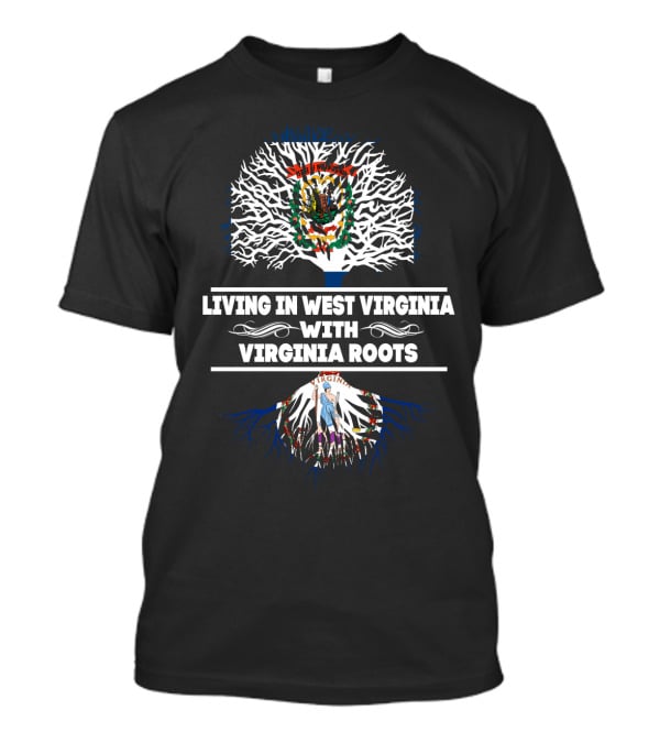 West Virginia Heritage With Virginia Roots Tree T-Shirt