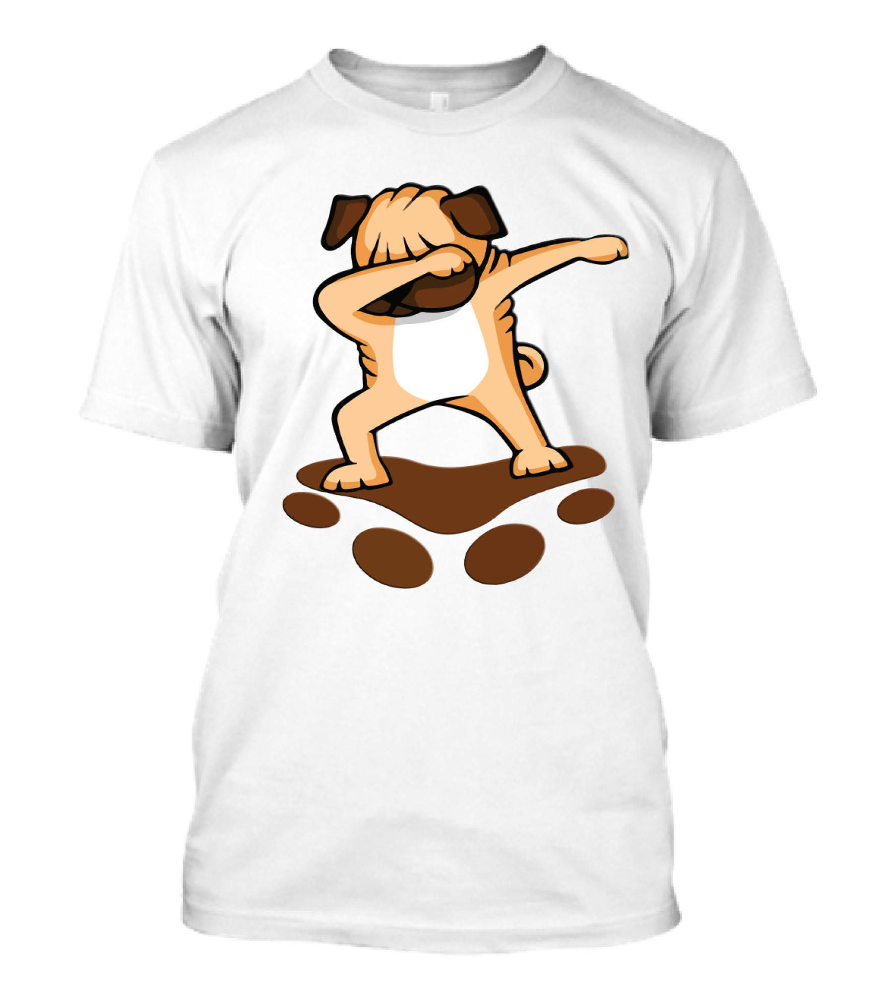 Dabbing Pug Dog With Paw Prints Funny Pug Owner T-Shirt