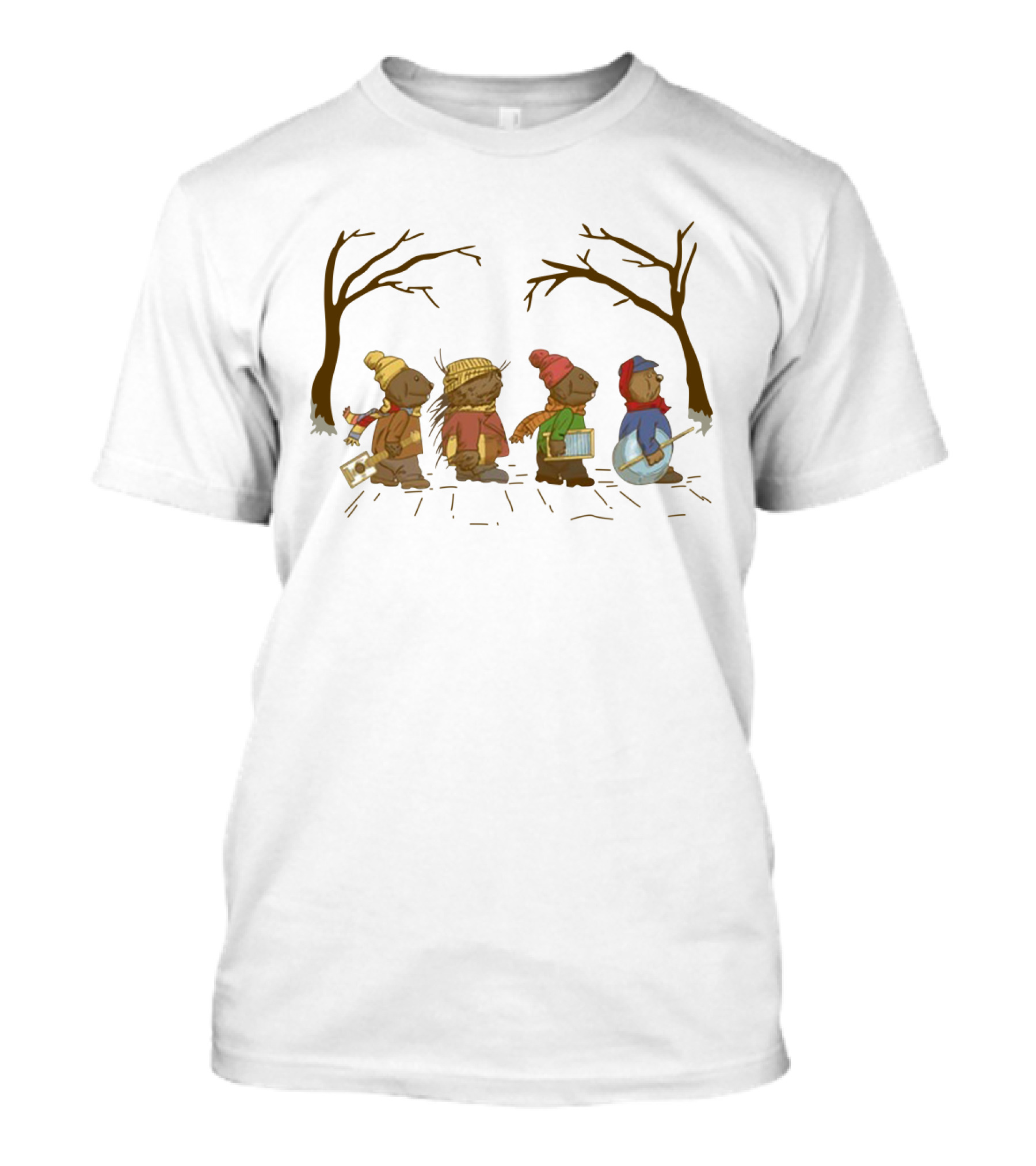 Emmet Otter's Jug Band Christmas Road Winter Walk With Instruments And Cozy Attire T-Shirt