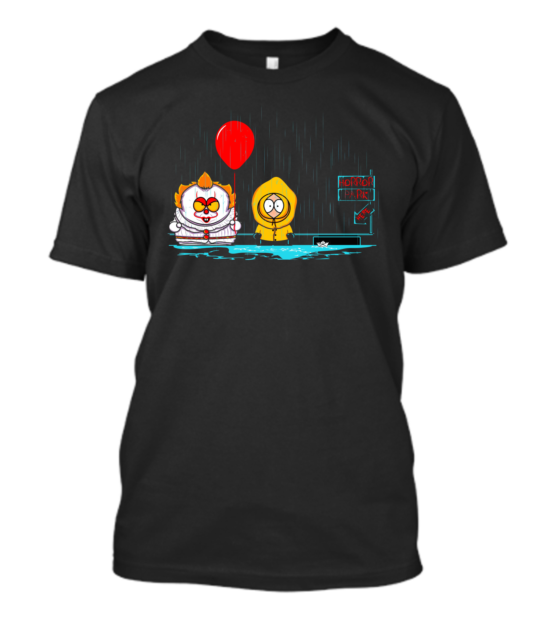 Pennywise IT Horror Park Here Rain Balloon Georgie T-Shirt